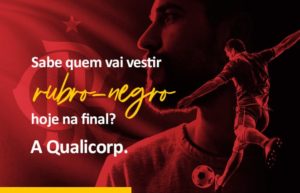 Marca da Qualicorp estampa calção do Flamengo na final do Campeonato Carioca