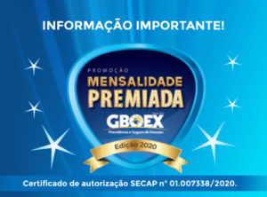 GBOEX anuncia novo calendário de sorteios da promoção Mensalidade Premiada