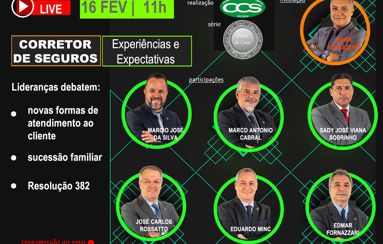 CCS-SP realizará live com lideranças regionais da corretagem de seguros
