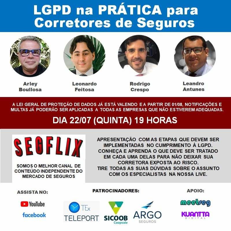 SEGFLIX realiza transmissão sobre LGPD na prática para corretores de seguros