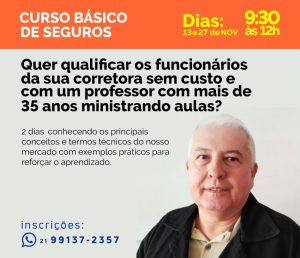 Curso Básico de Seguros gratuito acontece em novembro no Rio de Janeiro