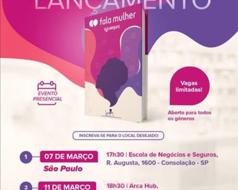 Na semana do "Dia Internacional da Mulher", Sou Segura lança o livro "Fala Mulher"