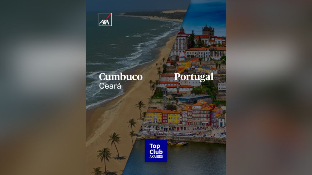 AXA no Brasil anuncia Portugal e Cumbuco/CE como destinos do programa Top Club 2025